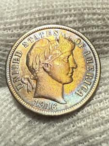 1916 Barber Dime - Choice AU++ High Grade