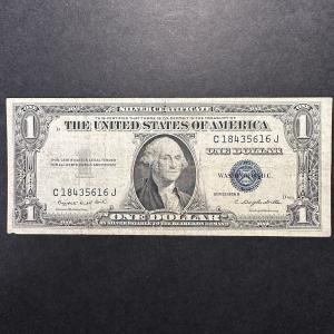 1935-G $1 Small Silver Certificate Note Blue