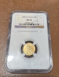 2008 $5 American Eagle Gold Coin NGC MS70