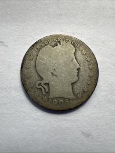 1905 Barber Quarter 25 Cents