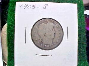 1905-S Silver Barber Quarter Coin