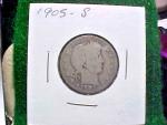1905-S Silver Barber Quarter Coin