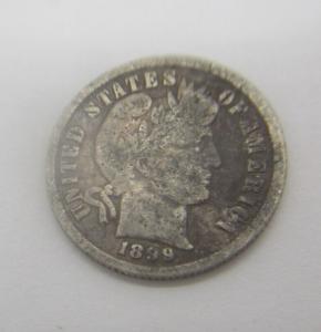 1899 Barber Silver Dime Without Mint Mark
