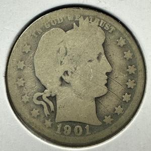 1901-O Barber Quarter - Semi-Key Date Coin