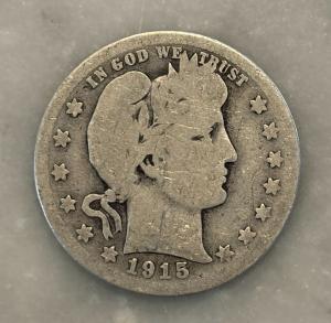 1915-S Barber Quarter - 90% Silver Value Coin