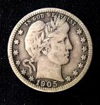 1905 S Barber Quarter - LIBERTY Headband Coin