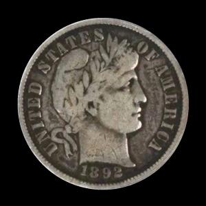 1892-S Barber Dime - Rare San Francisco Mint