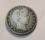 1909 Barber Silver Quarter Coin