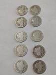 Barber Dime Lot of 10 - 90% Silver