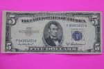 1953 Blue Seal $5 Silver Certificate Bill