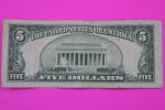 1953 Blue Seal $5 Silver Certificate Bill