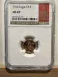 2026 $5 Gold Eagle 1/10 oz NGC MS69