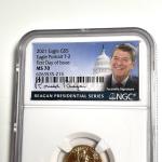 2021 $5 Gold Eagle MS70 Reagan Signed Coin