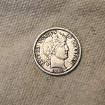 1904 Silver Barber Dime Coin - XF Quality