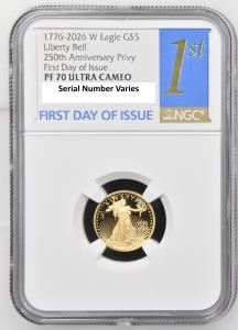 2026 $5 Gold American Eagle Proof Coin NGC PF70