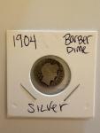 1904 Silver Barber Dime - 10 Cents Coin