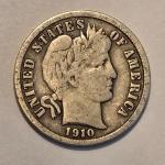 1910 P Barber Liberty Dime - Low Mintage