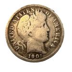 1901 Barber Dime Collectible Coin