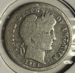 1914-S Barber Dime 90% Silver Coin