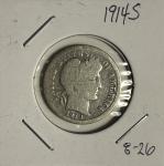 1914-S Barber Dime 90% Silver Coin