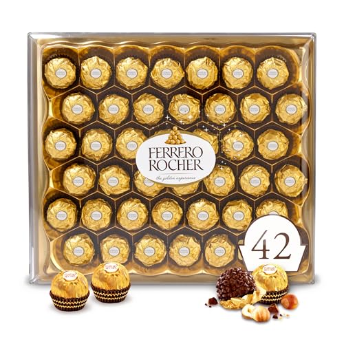 Ferrero Rocher Gourmet Milk Chocolate Hazelnut Candy, 42ct