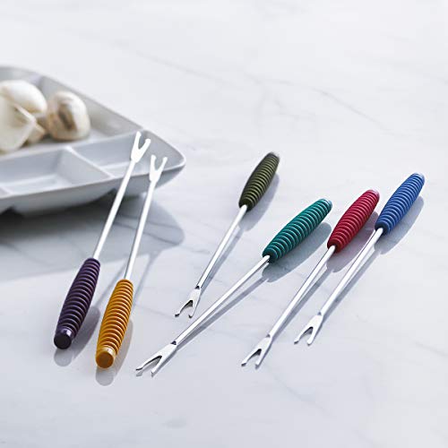 Trudeau Silicone Handled Fondue Set: Standard & Multicolored