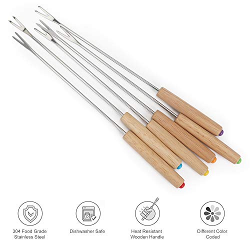 18Pcs Color Coded Stainless Steel Fondue Forks