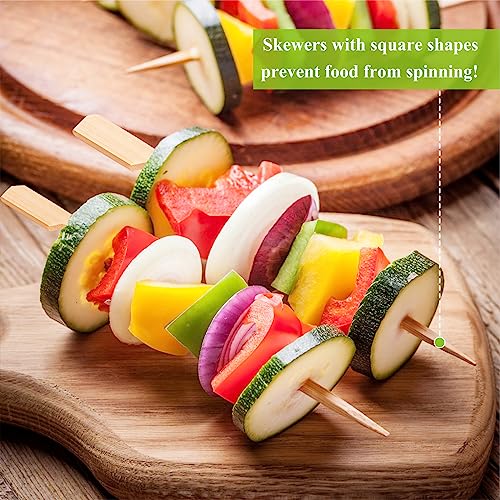 Bamboo Skewers 300PCS - Fancy Flat Toothpicks