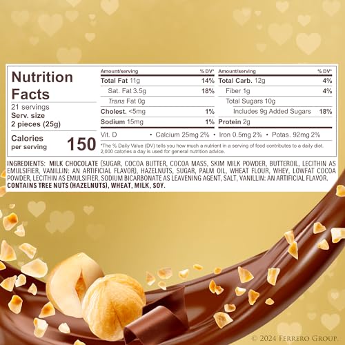 Ferrero Rocher Gourmet Milk Chocolate Hazelnut Candy, 42ct