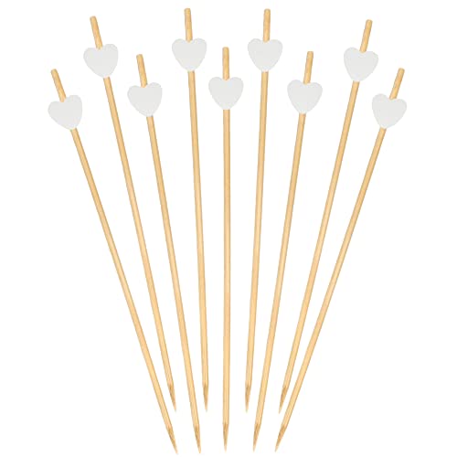 Heart-shaped Bamboo Fruit Skewers - 100 Pieces