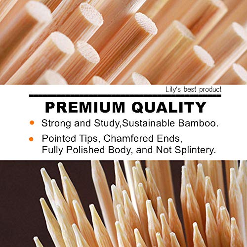 6" Bamboo Skewers for BBQ & Chocolate Fountain (100pcs)