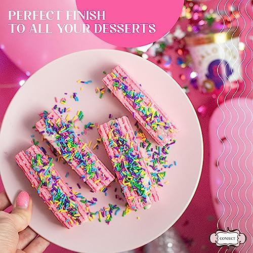 Assorted Rainbow Sprinkles for Cake Decoration - 3.5 Oz