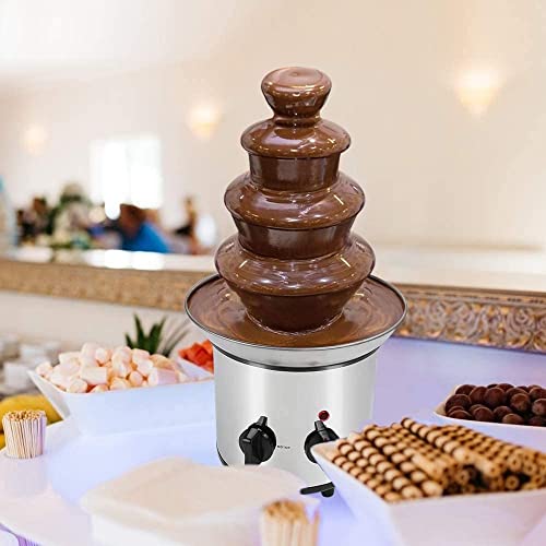 Stainless Steel Chocolate Fondue Fountain, 4 Tiers, 2lb Capacity