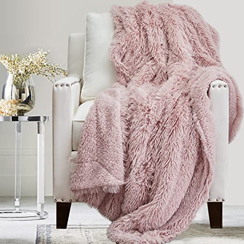 Soft Plush Reversible Throw Blanket, 65x50