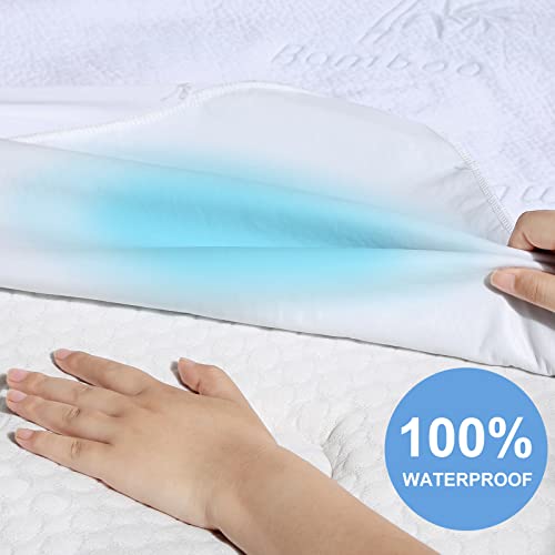 Full Size Bamboo Mattress Protector - Waterproof & Cooling