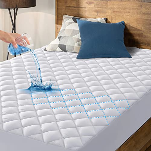 Queen Waterproof Mattress Pad, Quilted Breathable Cover