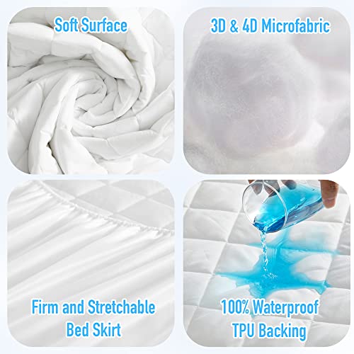 Queen Waterproof Mattress Pad, Quilted Breathable Cover