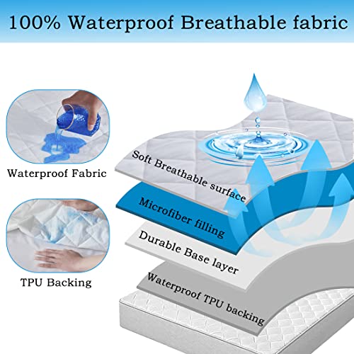 Breathable Waterproof Mattress Pad with Deep Pockets