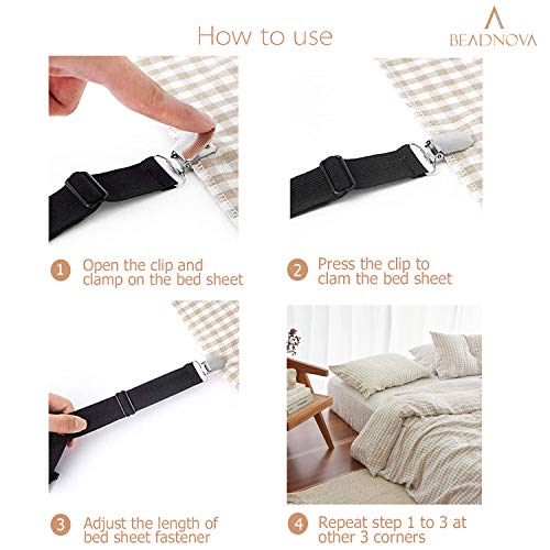Adjustable Bed Sheet Straps for Fitted Sheets