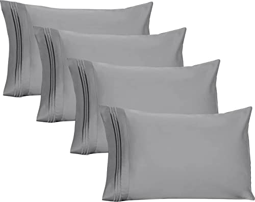 Embroidered Queen Pillowcases Set of 4