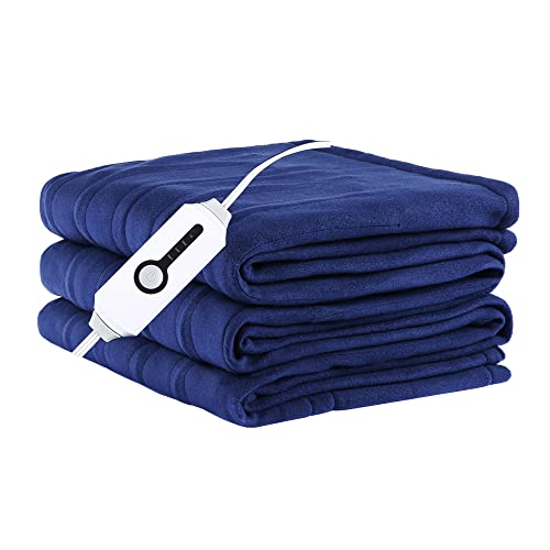 Blue Electric Heated Fleece Blanket - Full Size
