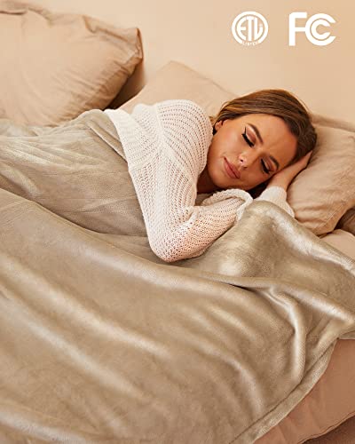 Soft Flannel Heated Blanket with 4 Heating Levels