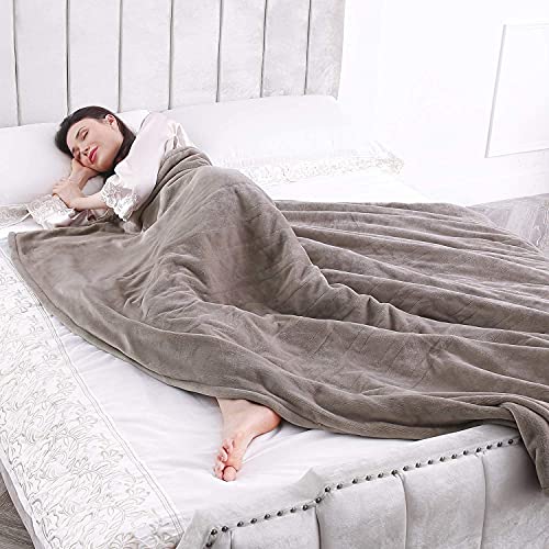Oversized Flannel Heated Blanket - Fast Heating, Washable