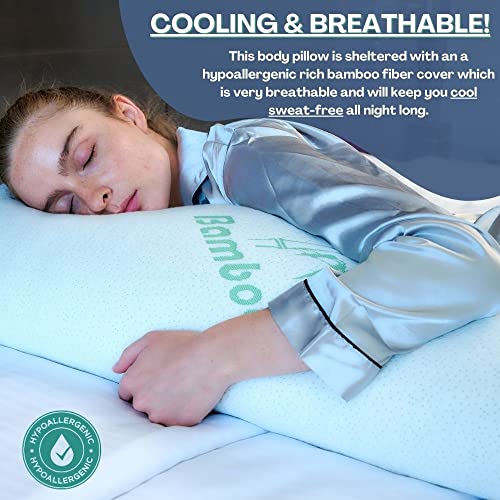 Cooling Bamboo Full Body Pillow for Adults