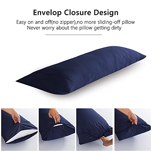 Soft Navy Blue Body Pillow for Adults
