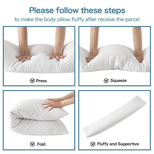 Long Full Body Pillow for Adults - Soft White Pillow