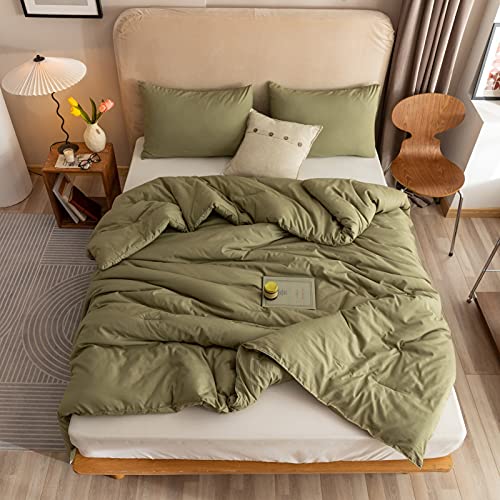Olive Green Queen Comforter Set - Reversible & Lightweight
