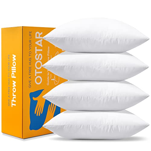 Soft and Plump White Pillow Inserts 18x18 (pack of 4)
