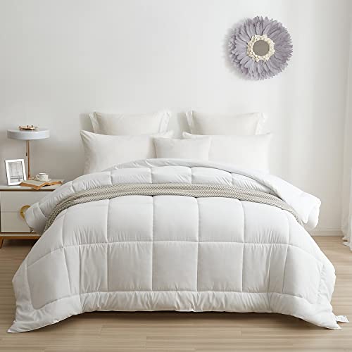 Lightweight White BedTreat Twin Comforter with Corner Tabs