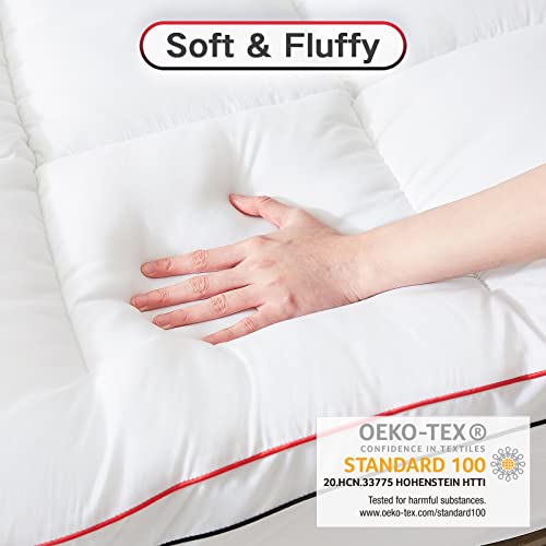 Queen-size Cooling Mattress Topper with Deep Pocket